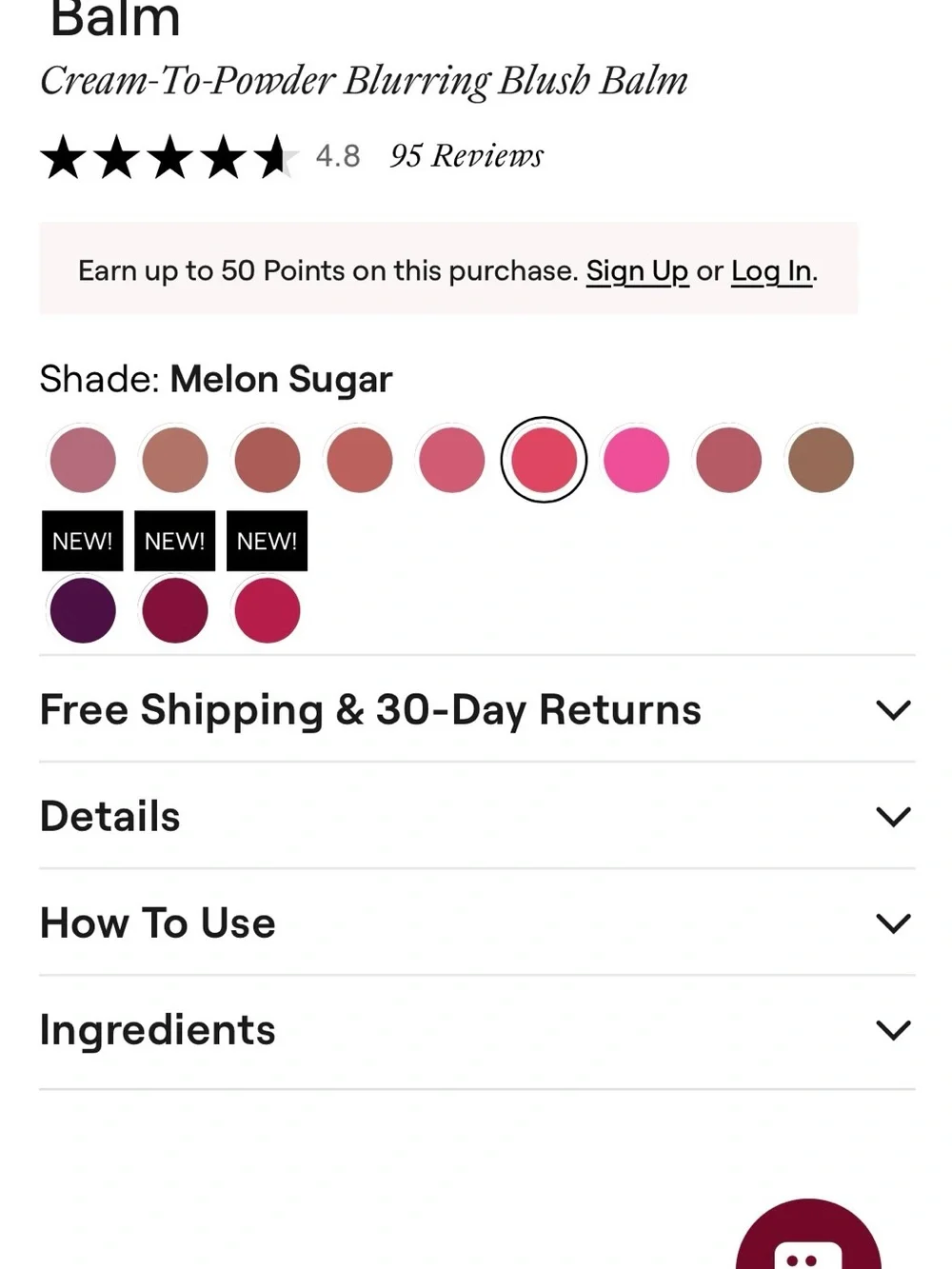 NWT NUDESTIX Stax Cream Blush in Melon Sugar